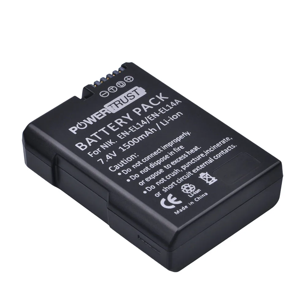 PowerTrust 4x1500 мАч EN EL14 EL14a батарея для Nikon D90 D300 D5300 D5200 D5100 D3300 D3200 D3100 P7100 P7200|Цифровые