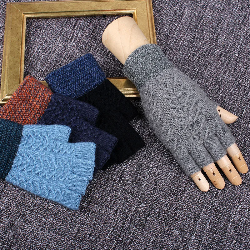 Realby без пальцев Зимние перчатки Для мужчин мягкие теплые варежки Luvas de Inverno Ганц