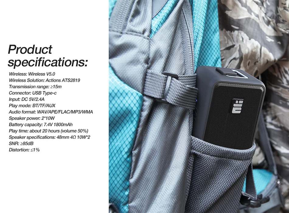 NILLKIN Bluetooth динамик IPX7 водонепроницаемый открытый динамик Bluetooth 5,0 беспроводной стерео бум бас динамик 1800 минут играть TWS