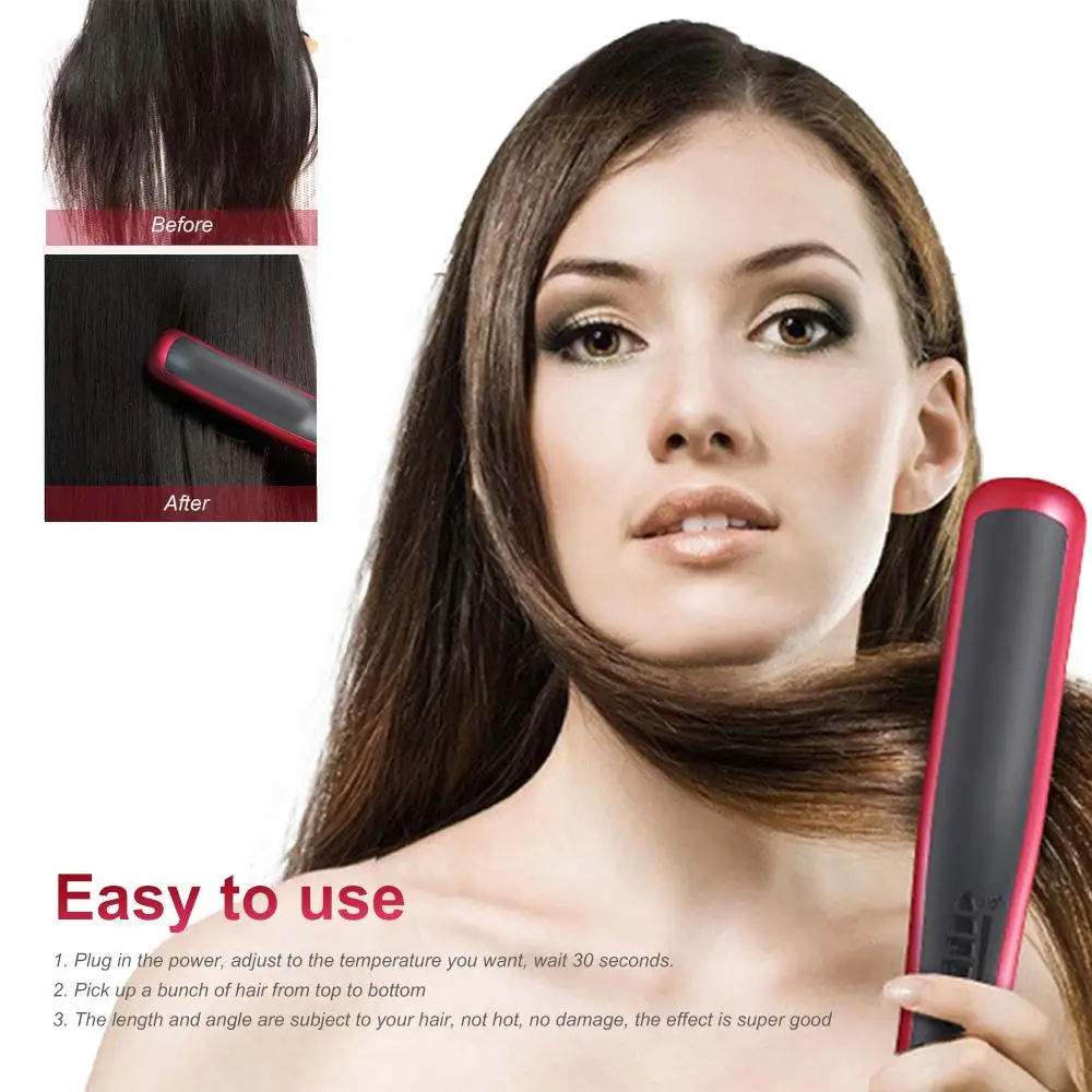 Professional Beard Hair Straightener Hairdressing Comb Straightening Brush Multifunctional Curler Man Electric Tool | Красота и