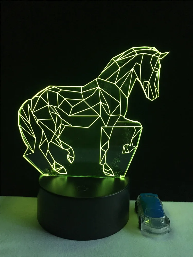 GAOPIN творческий животное лошадь 3D лампа светильник светодиодный USB Настроение
