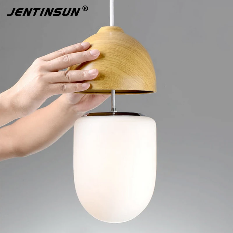 1pcs Modern Nordic American Style Nut Pendant Lights Creative Wood Glass Nuts Hanging Lamps for Bar Children's Room | Освещение
