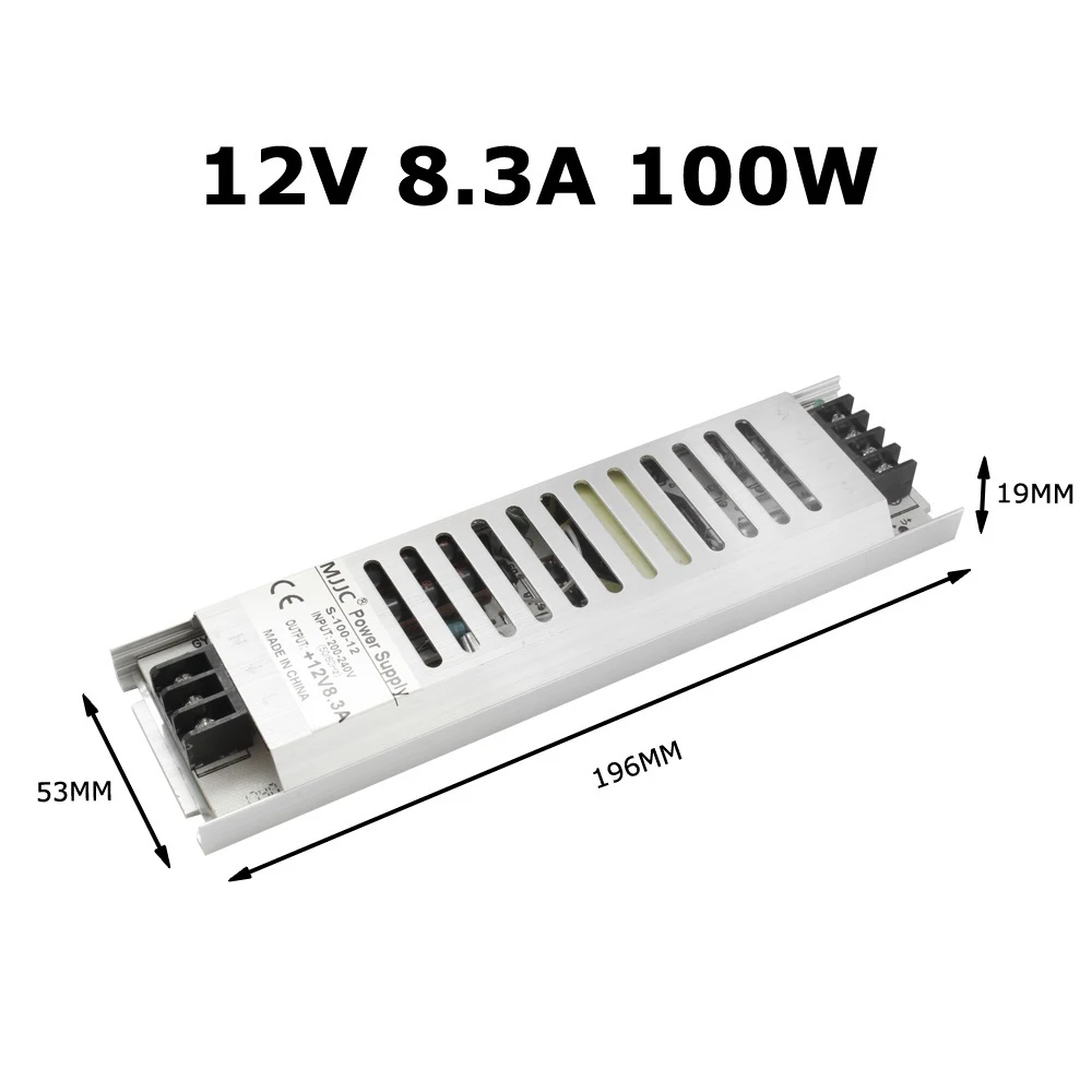 12V 8.3A 100W 12 вольт источник питания ультра тонкий AC 220V к DC 12 V светодиодный Dirver 60W 100W 120W 150W 200W 300W тонкий импульсный трансформатор - Цвет: 12V 8.3A 100W