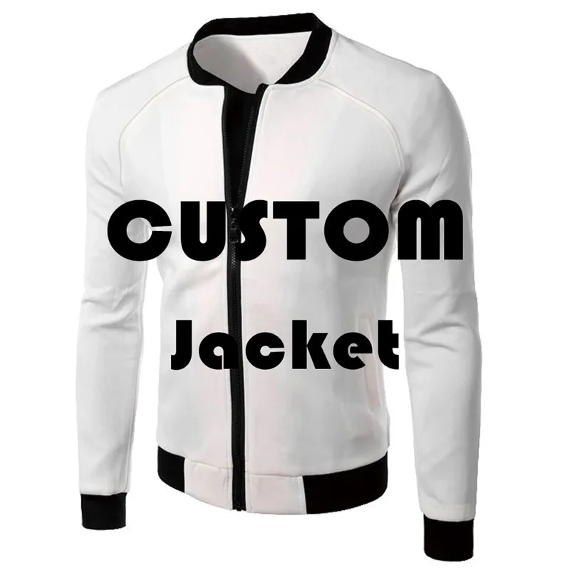 Custom made logo Дропшиппинг, заказной 3D принт, куртка-бомбер для мужчин, весна-осень, на молнии, куртки для мужчин размера плюс, пальто - Цвет: Custom made logo