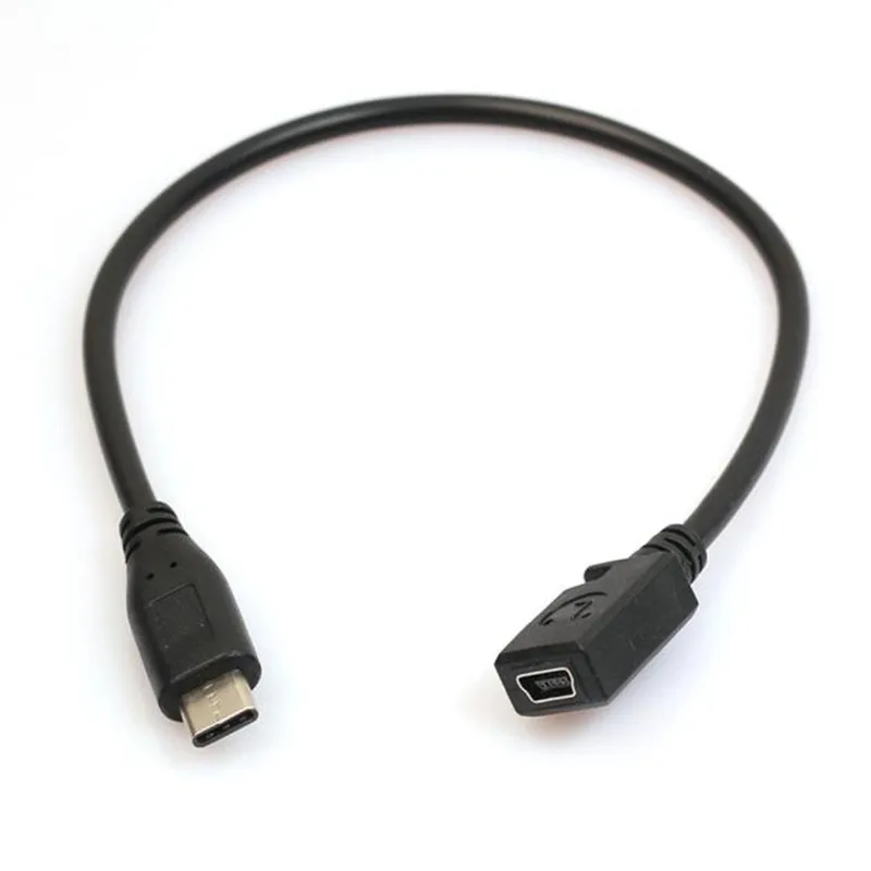 MINI USB 2 0 Женский к Type-c Мужской кабель для передачи данных и зарядки телефона