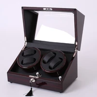 mahogany leather watch accessories box for automatic watch winder case lock rotator storage movement ratator boxes winders
