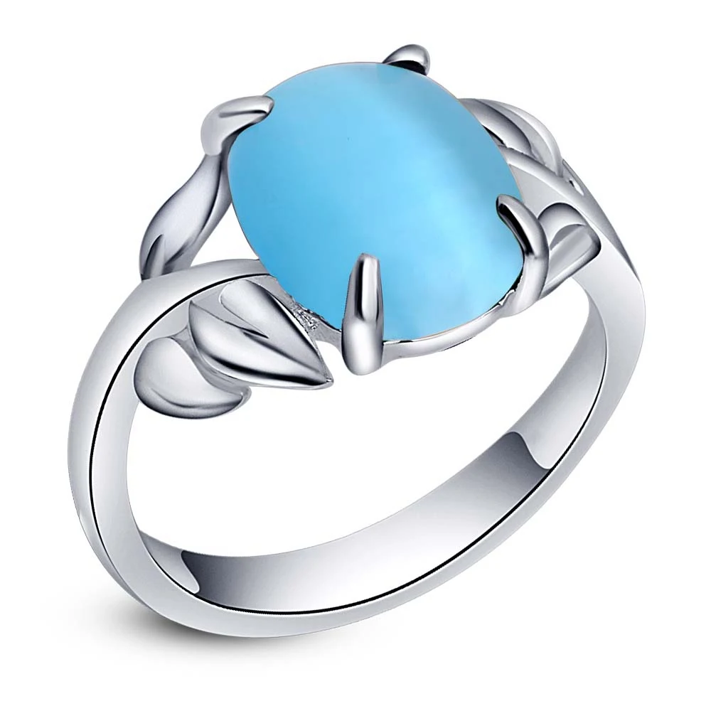 Модное кольцо с синим цирконием натуральный овал оптовая продажа 925 ювелирные