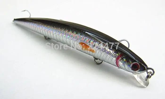 

12.5cm/13.5g Dark Grey Color Minnow Bait Floating Type Big Lure