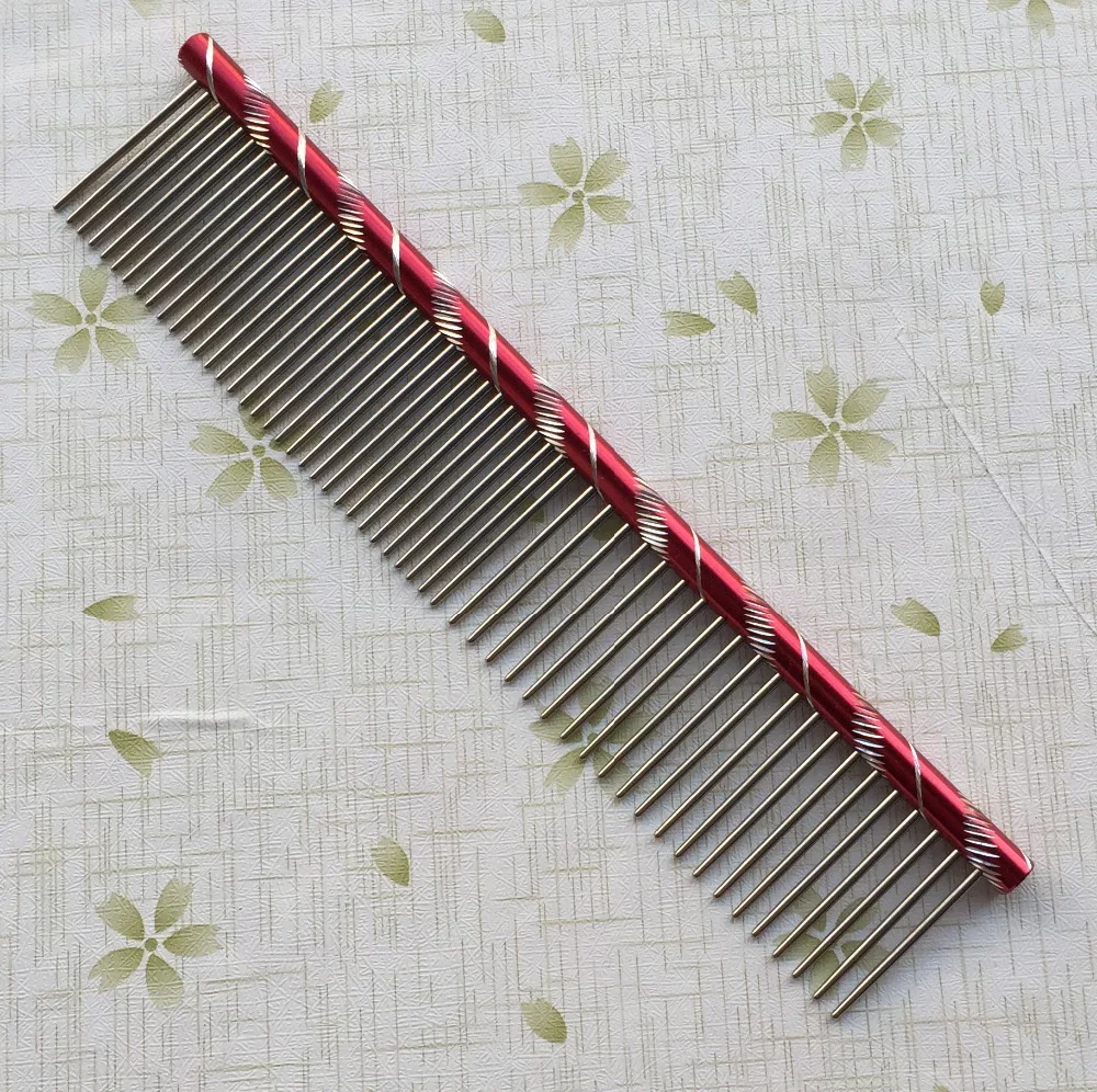 16 см Раскрашенная парикмахерская расческа для домашних животных из нержавеющей