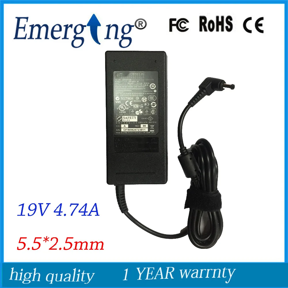 

19V 4.74A 5,5*2,5mm Новый адаптер для ноутбука ASUS ADP-90AB DB A46C M50 X43B S5 W7 F25