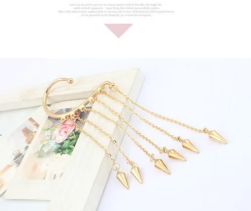 Brincos, SBY0936, модные, тату, панк, персональные, висячие, одиночные, шип, кисточка, серьги-манжеты, красивые ювелирные изделия