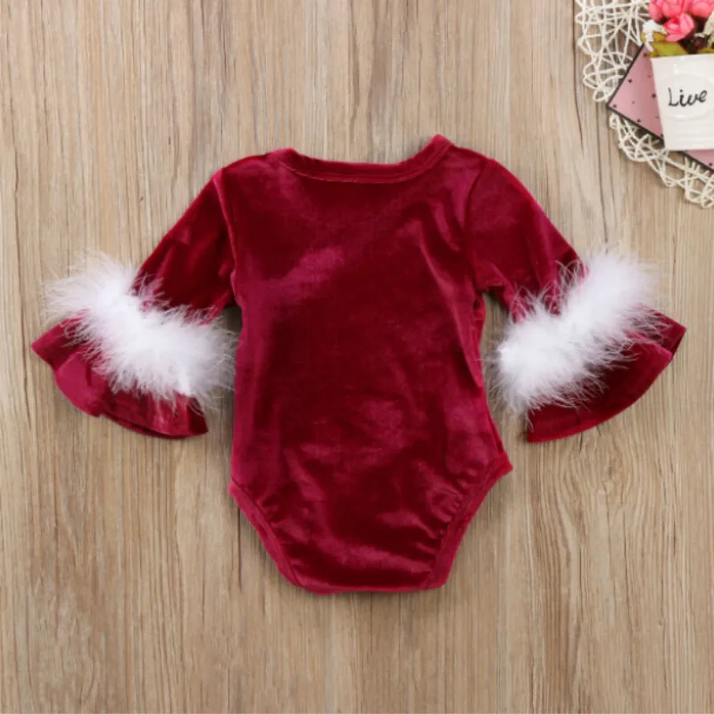 Focusnorm милые Santa Baby Мороз дети Обувь для девочек Мех животных Корректирующие боди для женщин Детские комбинезоны-участник одним Pieces Размеры 0-24 м
