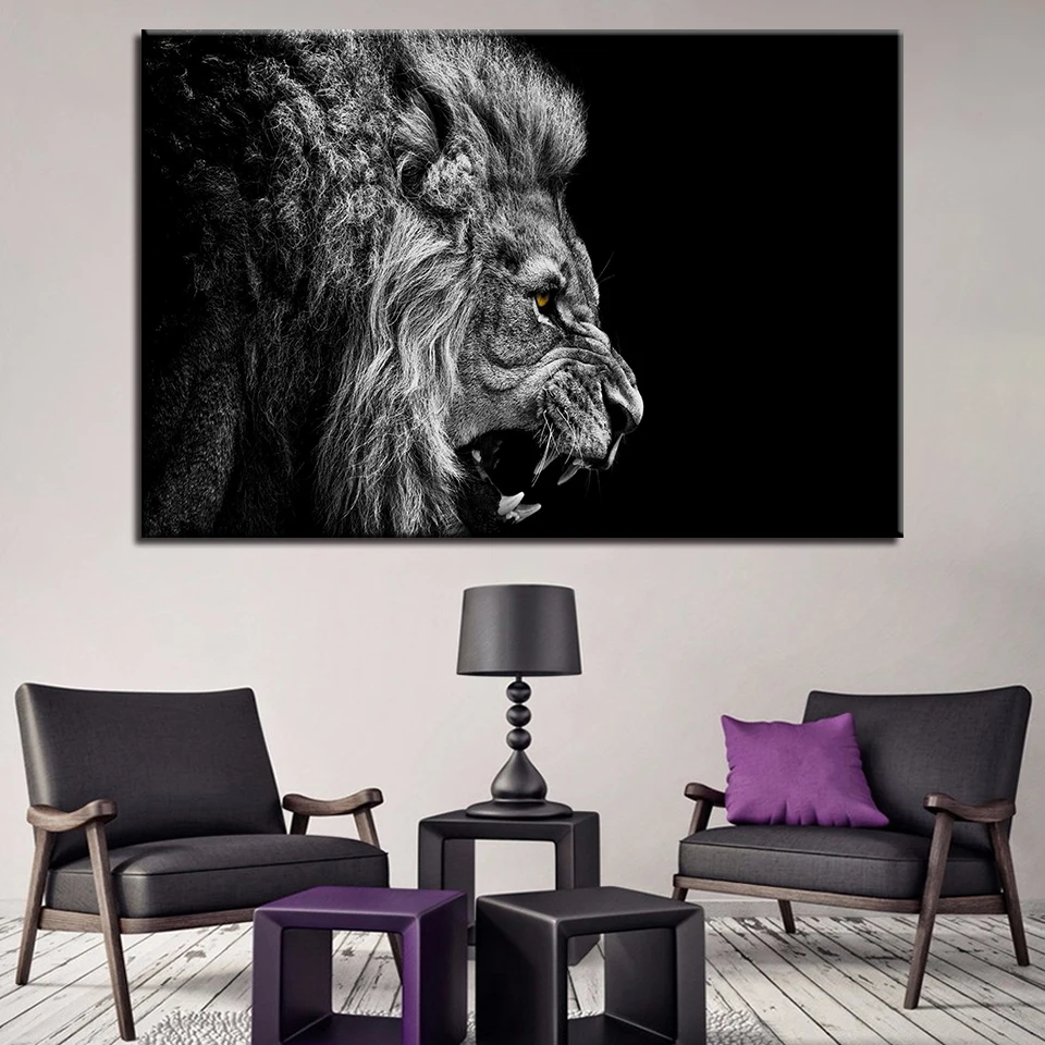 Embelish 1 шт. дикие животные голова льва Современный домашний декор HD плакаты