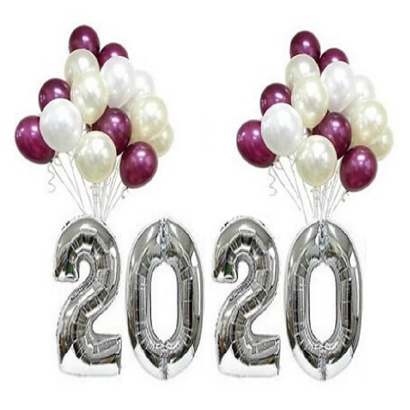 

1pc Silver 40inch Number Foil Balloons Happy Birthday Wedding Party Decoration Supplies Celebration Digital Inflatable Balloons