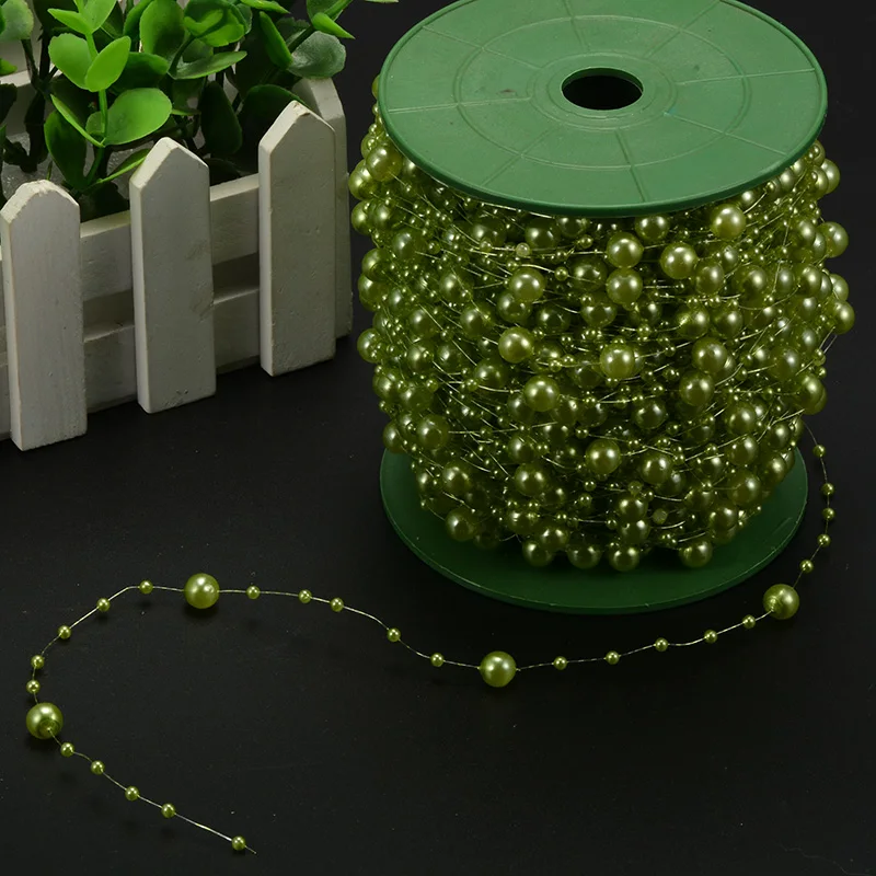 60 метров/рулон DIY леска искусственные жемчужные бусы цепочка для невесты девочка
