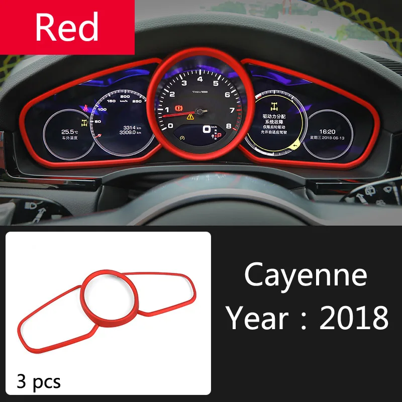 Red Автомобильный Стайлинг приборной панели декоративная светящаяся гирлянда крышка рамка наклейки для Porsche Macan Cayman Boxster Panamera cayenne аксессуары - Название цвета: Red