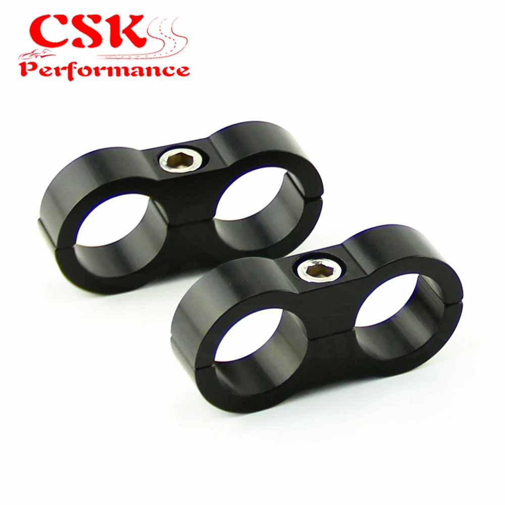 

2pcs AN10 19mm Braided Hose Separator Clamp Fitting Adapter Bracket Black/Blue/Red/Silver
