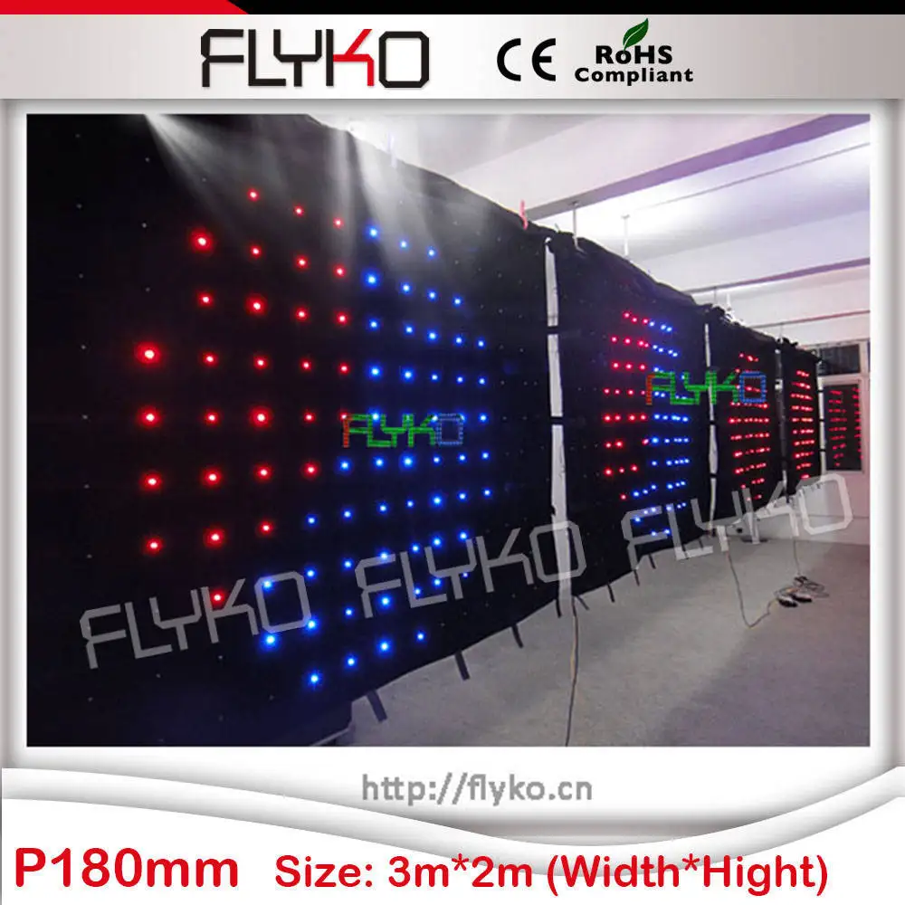 Flyko складной светодиодный видео занавес с 52 видами ткани цвет и Индивидуальный