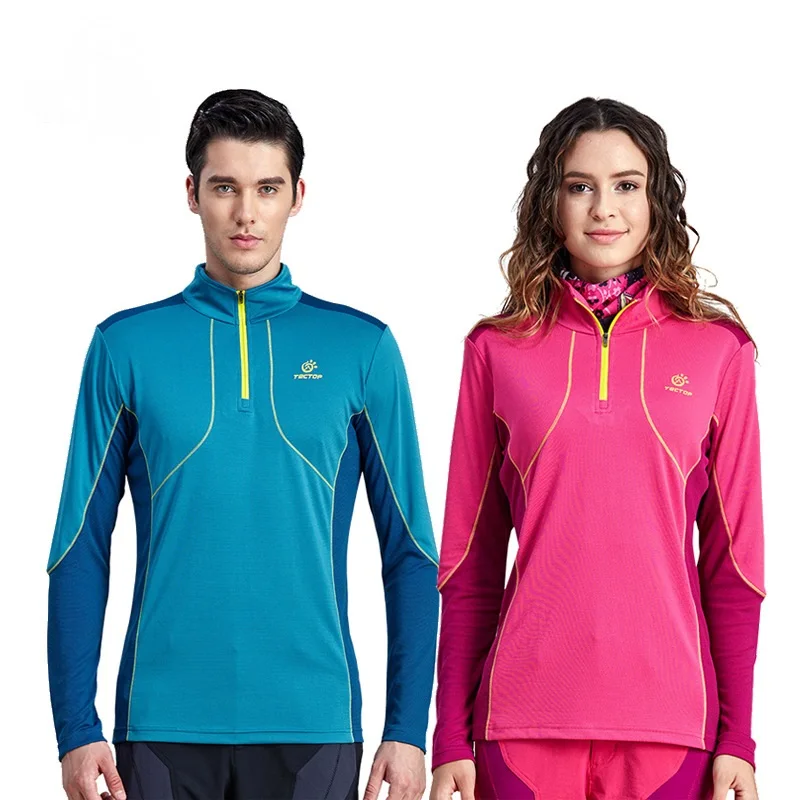 2016 Брендовые мужские и женские футболки с длинным рукавом быстросохнущие