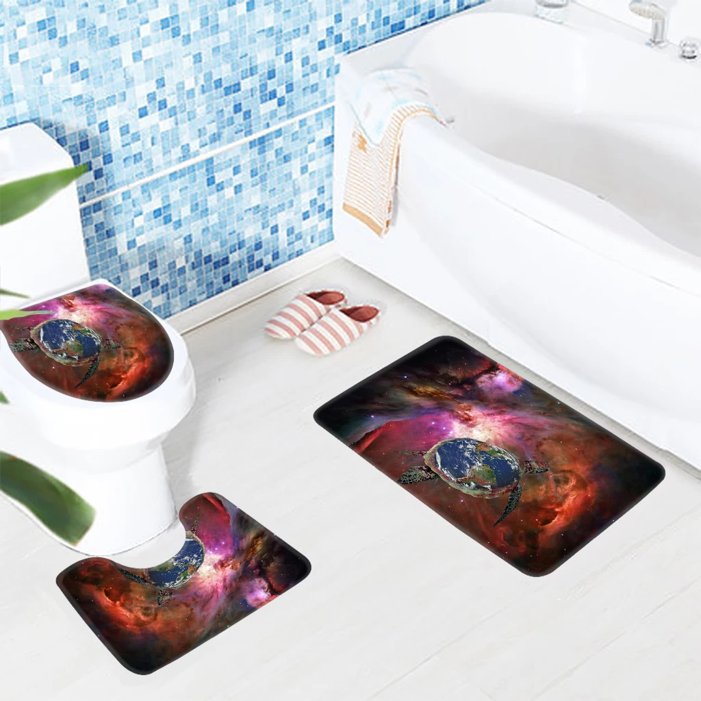 3 шт. Ванная комната Ковры Наборы для ухода за кожей Galaxy морские черепахи узор Для