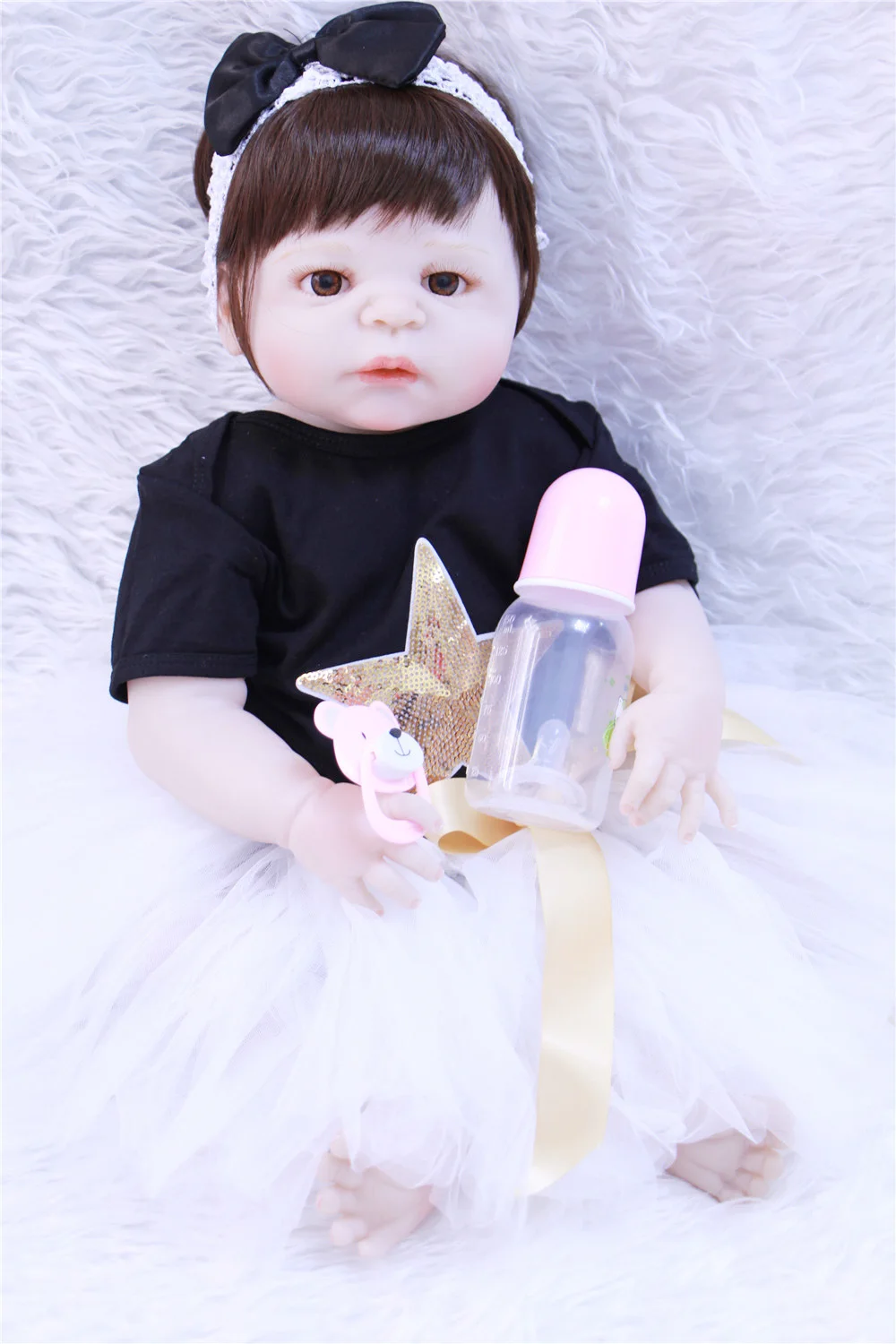 Реалистичная силиконовая кукла младенец с одеждой 22 дюйма|reborn baby girl doll|baby dollgirl doll