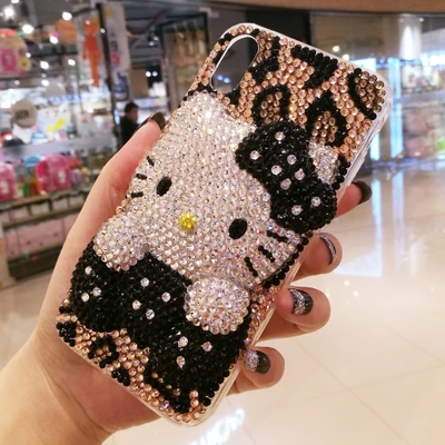 only case Sam S10 plus Bling 3D леопард с кристаллами Кот Кабошон DIY чехол для телефона для samsung Galaxy S9 S8 plus note9 note8 Роскошный чехол - Цвет: only case