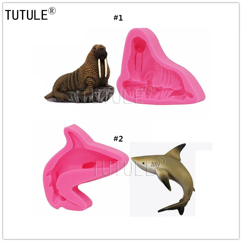 

Walrus Mold,and baking decorations, Shark Silcone Rubber Flexible Food Safe Mold,clayfondant cupcake chocolates candy mints mold