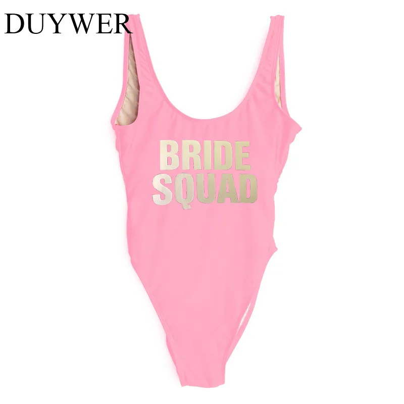 Bride Squad с принтом букв Для женщин Купальники для малышек Одна деталь купальник