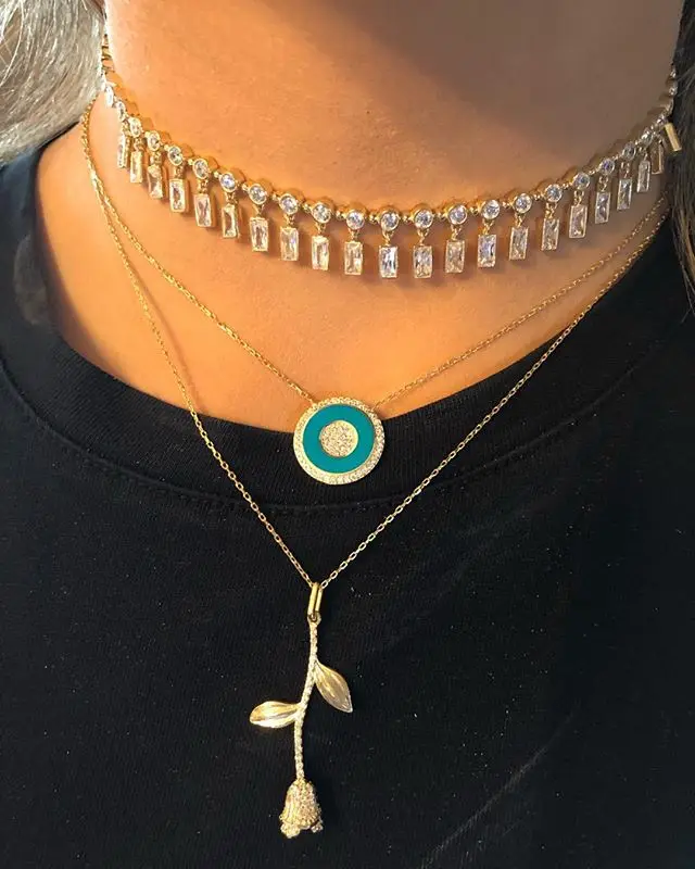 Женское ожерелье с подвеской в виде цветка розы|Цепочки| |