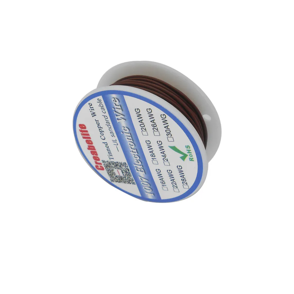 10 м/лот UL 1007 30AWG 10 цветов Электрический провод кабель Линия Луженая Медь PCB Провод RoHS UL сертификация изолированный светодиодный кабель - Цвет: Borwn 10m