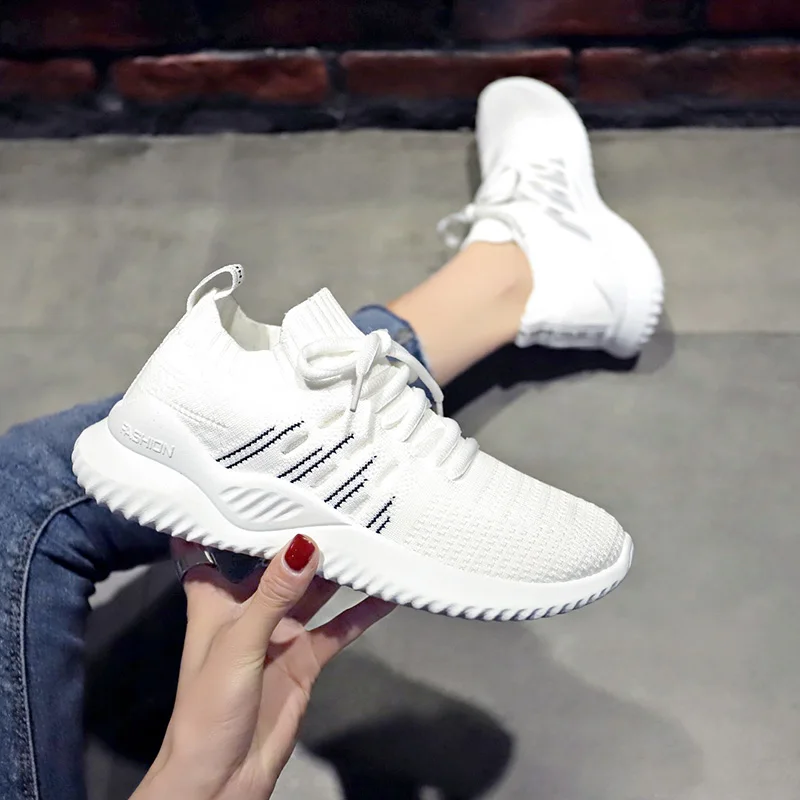 Женские повседневные кроссовки легкие дышащие на шнуровке для лета 2019|Обувь без
