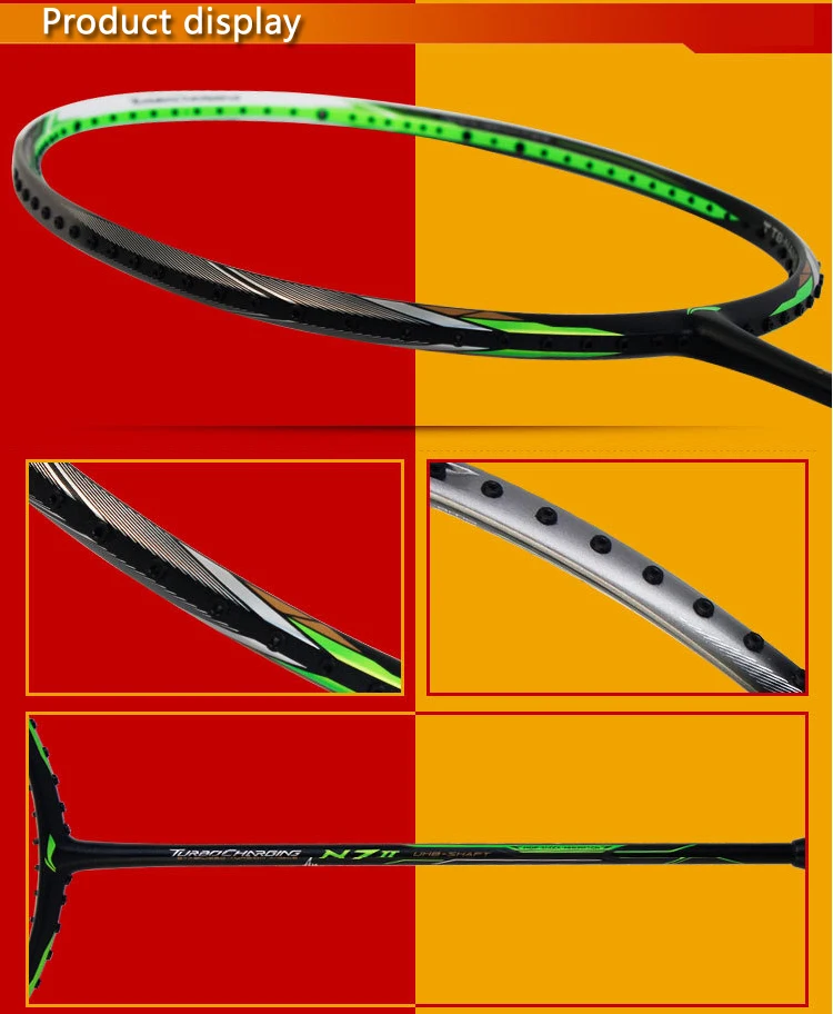 Li Ning Бадминтонная ракетка Подлинная полностью углеродистая N7II атака ультра легкая Одиночная съемка