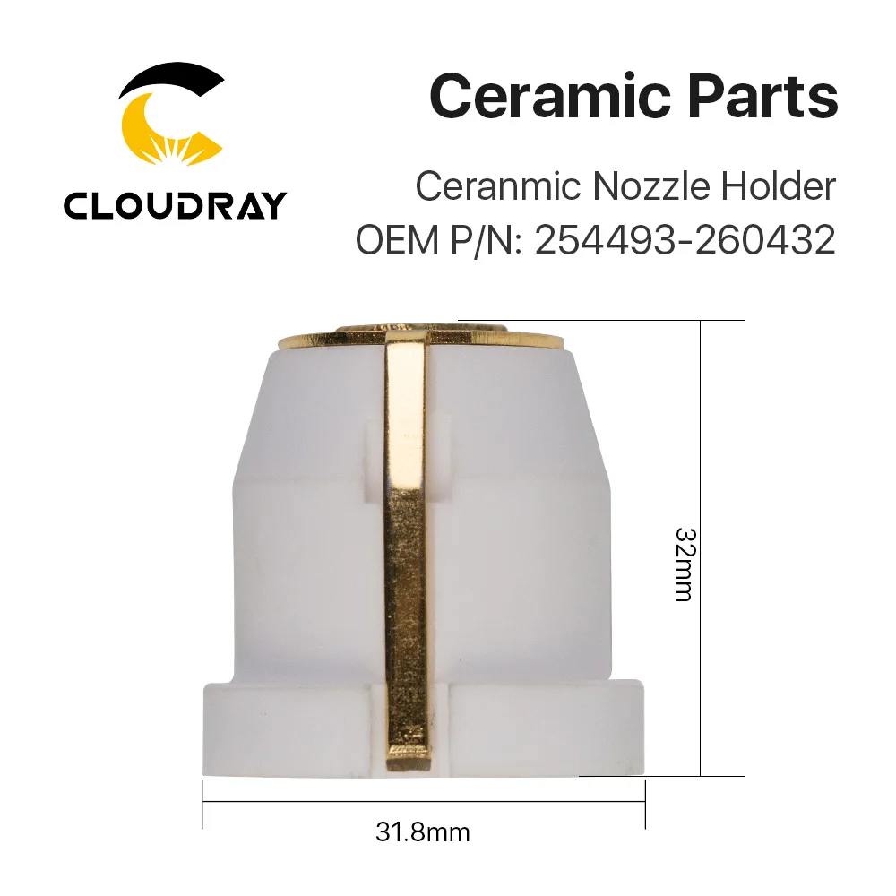 Cloudray Лазерная керамическая насадка держатель OEM PIN 254493/260432 для волоконной лазерной режущей головки