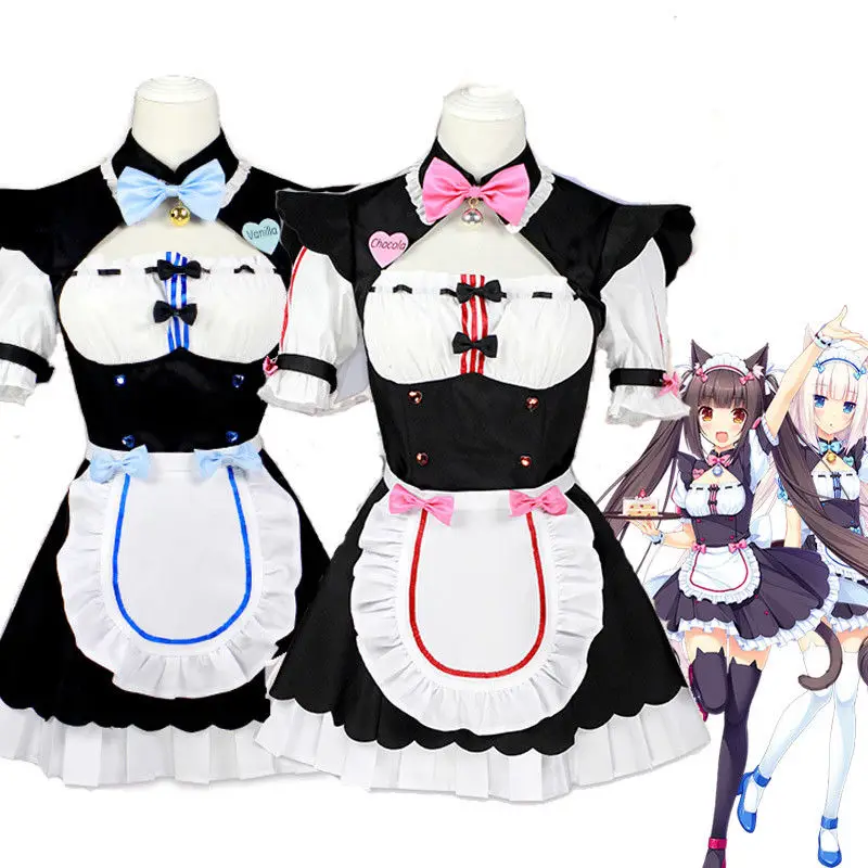 2018 Nekopara Chocola ванили Косплэй костюм Для женщин сексуальный Кот горничной платье