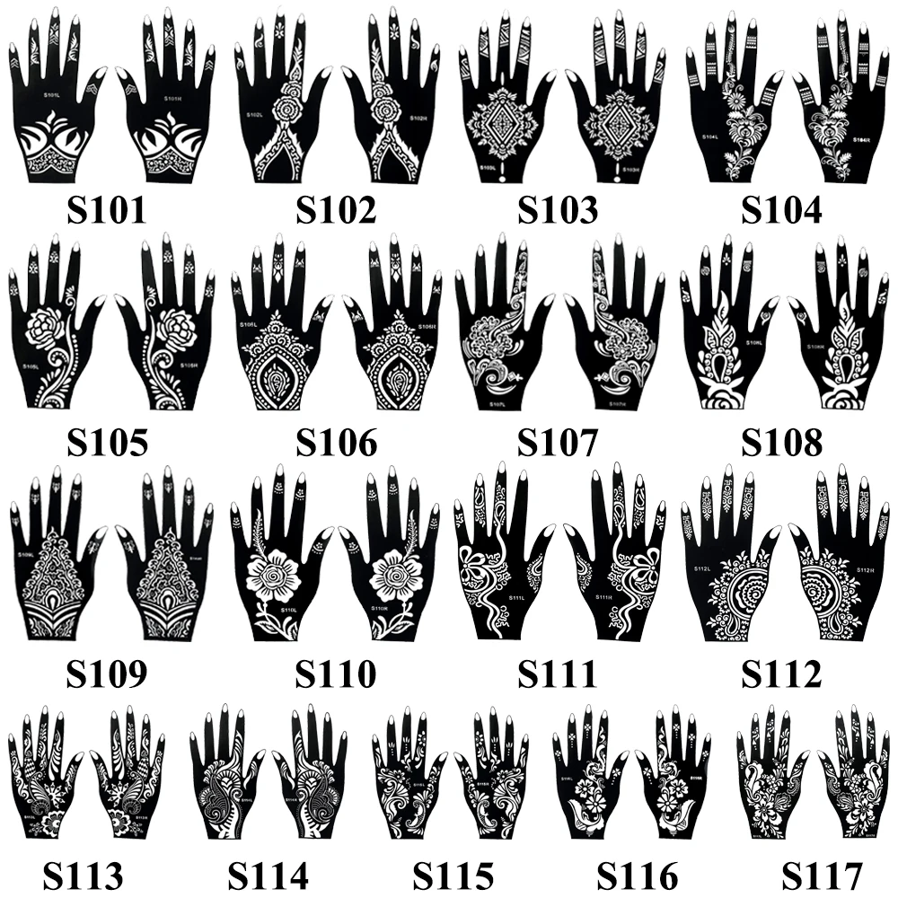 1 пара временные татуировки из искусственной черной хны | Красота и здоровье