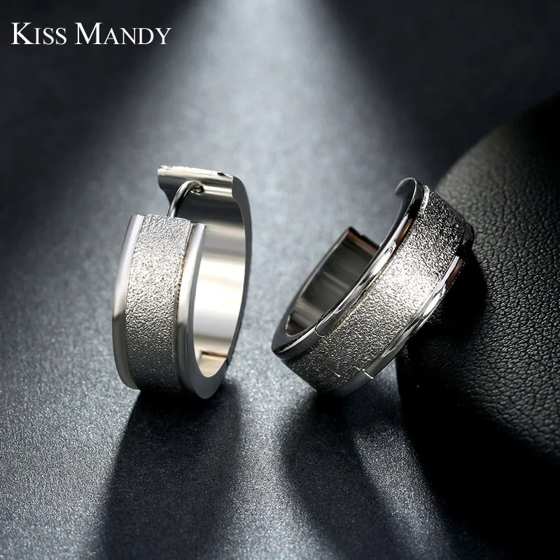 Женские круглые серьги кольца KISS MANDY 3 слойные золотого и серебряного цвета с