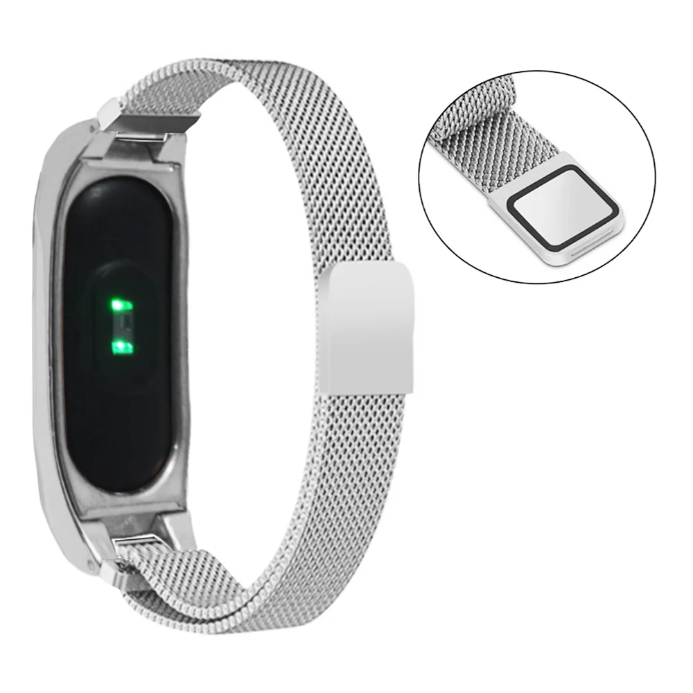 GE mi XI mi lanese ремешок из нержавеющей стали+ металлический чехол для Xiaomi mi Band 2 Aug9 p30