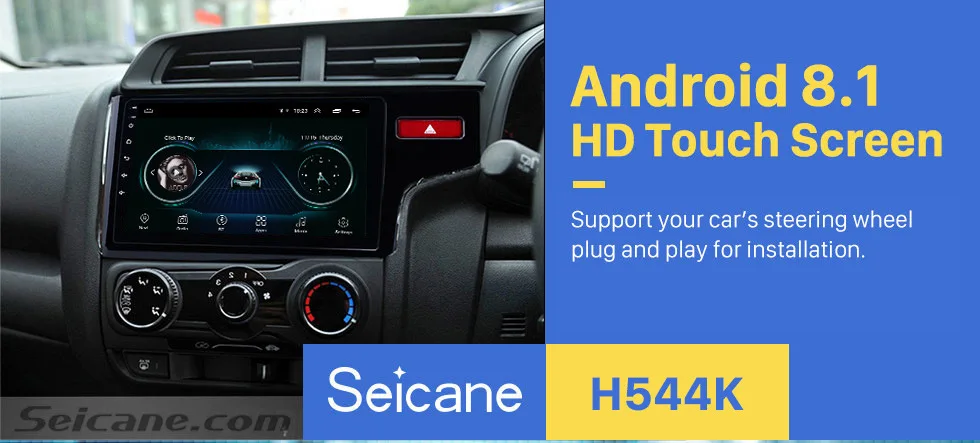 Seicane автомобильный 10,1 “HD 2DIN Android8.1 Радио Bluetooth gps Navi Стерео 1024*600 для HONDA JAZZ/FIT(RHD) Зеркальная связь SWC