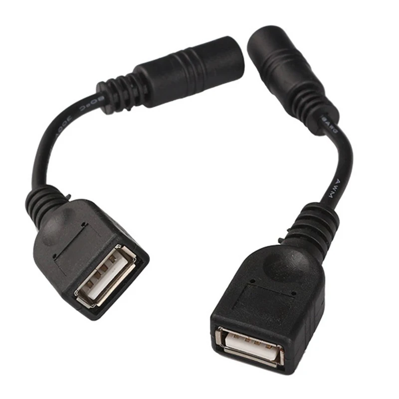 2 шт. 5 5x2 1 мм DC Женский к USB AF Мужской Разъем питания кабель для адаптера ноутбука