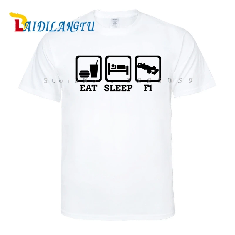 Мужская футболка EAT SLEEP WATCH F1 Car Formula One Grand Prix с коротким рукавом и круглым вырезом