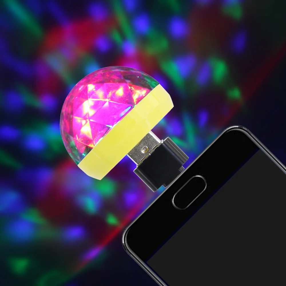 Мини RGB Хрустальный волшебный шар светильник портативный USB сценический