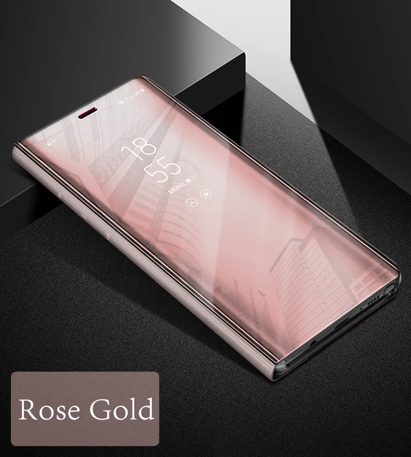 Зеркальный флип-чехол для samsung Galaxy Note 8, S6, S7 Edge, S8 Plus, J3, J5, J7, прозрачный умный чехол с окошком для просмотра, для iphone 6, 6s, 7, 8 Plus, X