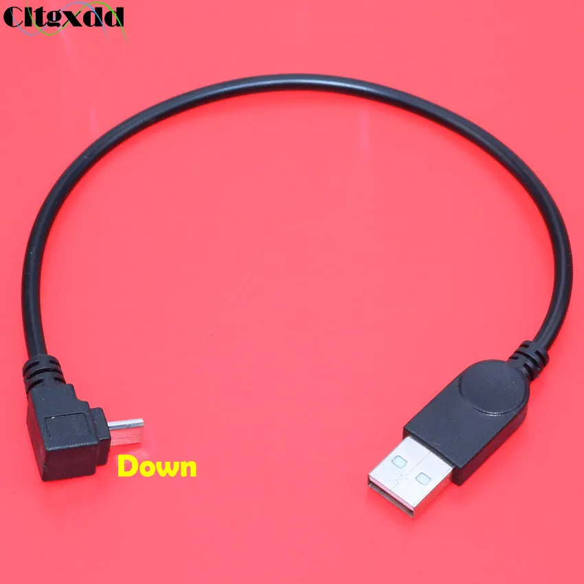 Cltgxdd 1 шт. Micro USB штекер 2 0 Мужской кабель для зарядки данных 90 градусов вверх вниз