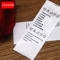 factory customized garment washing labels ribbon printed personalized logo labels for underwear logo sewing on ladies dress