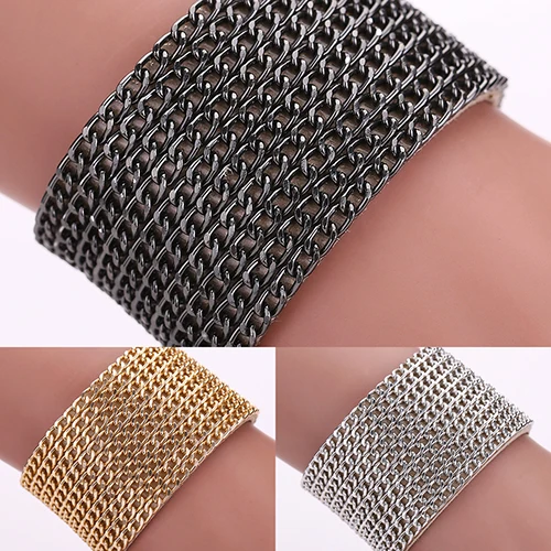 Новый Для женщин модные Многослойные Цепи Магнитная застежка браслет панк