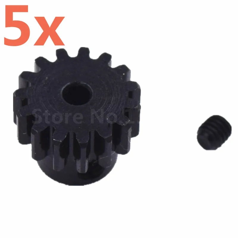 

5 Pieces RC Car Wltoys Metal Pinion Gears Motor Gear 15T Teeth 0.7m For 1/18 Scale 4WD Models A929 A949 A959 A969 A979