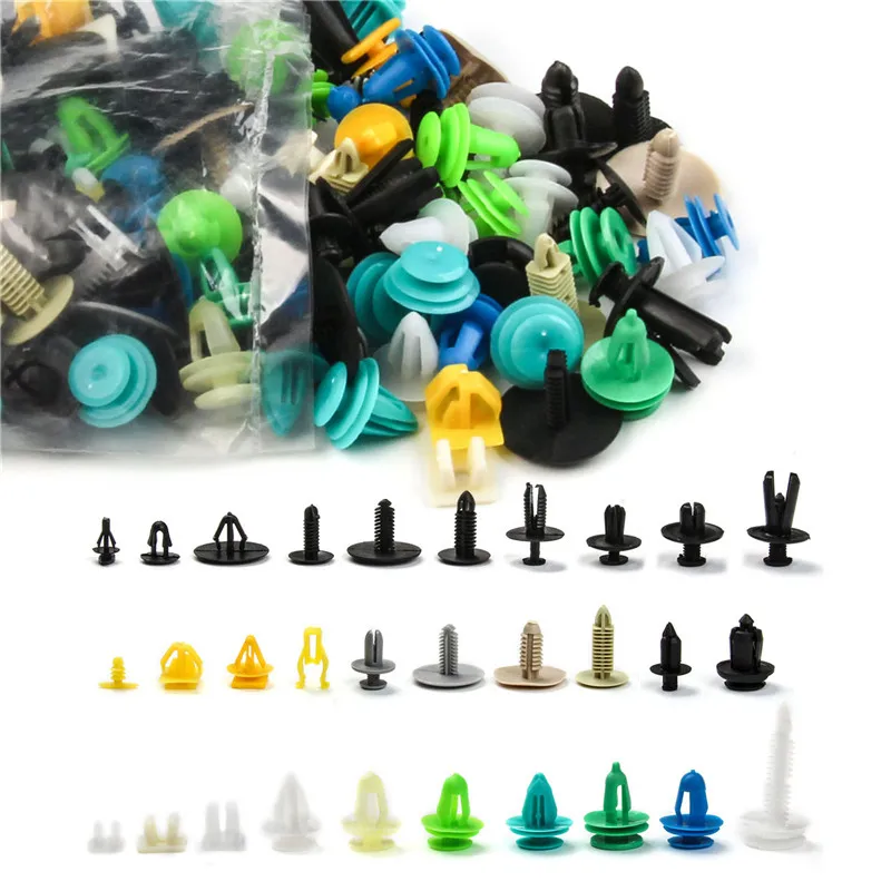 200 шт. Универсальный смешанные Крепеж двери отделкой Панель авто бампер заклепки