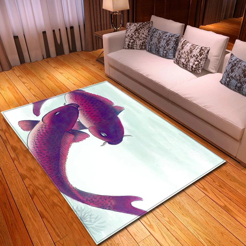 Скандинавские 3D ковры с рыбами Мультяшные животные для спальни детские игровые