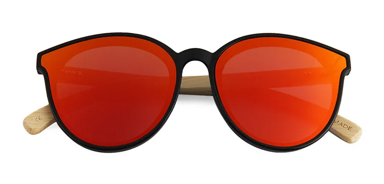 MC5 red lense BerWer деревянные солнцезащитные очки бамбуковые солнцезащитные очки винтажные деревянные очки - Цвет линз: MC5 red lense