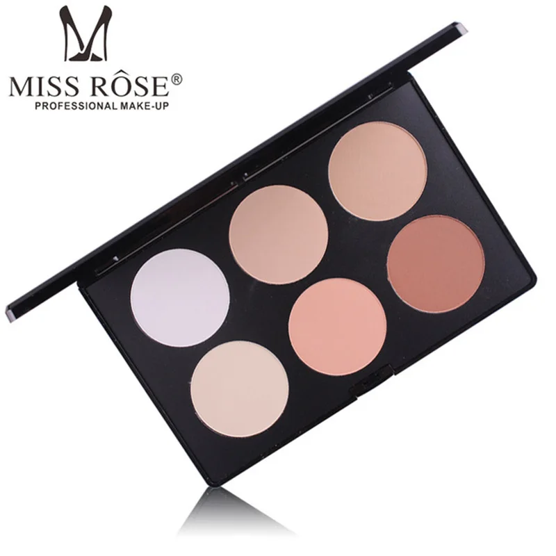 Miss Rose 6 Color Makeup Concealer Palette Foundation Long-Lasting Natural Powder Cosmetics |